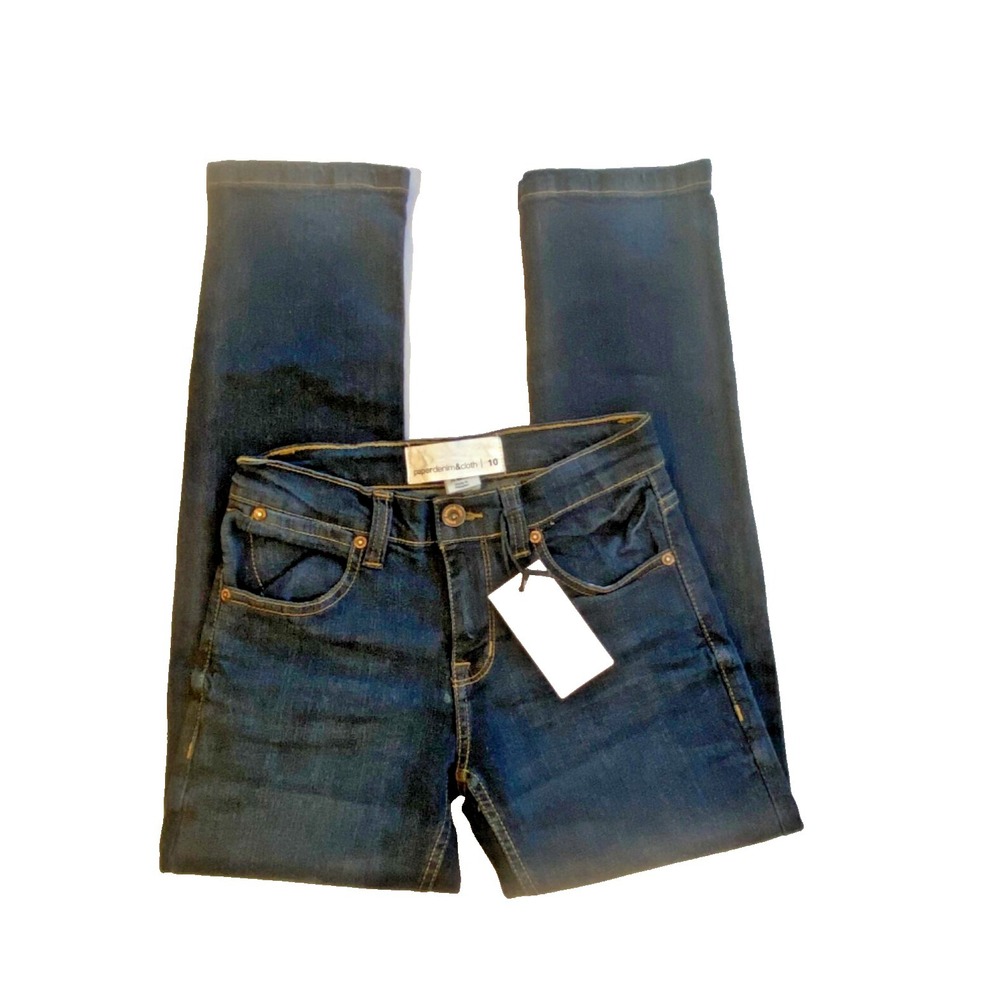 Paper Denim & Cloth Girls Blue Denim Slim Straight Leg Jeans Size 10‎ NEW